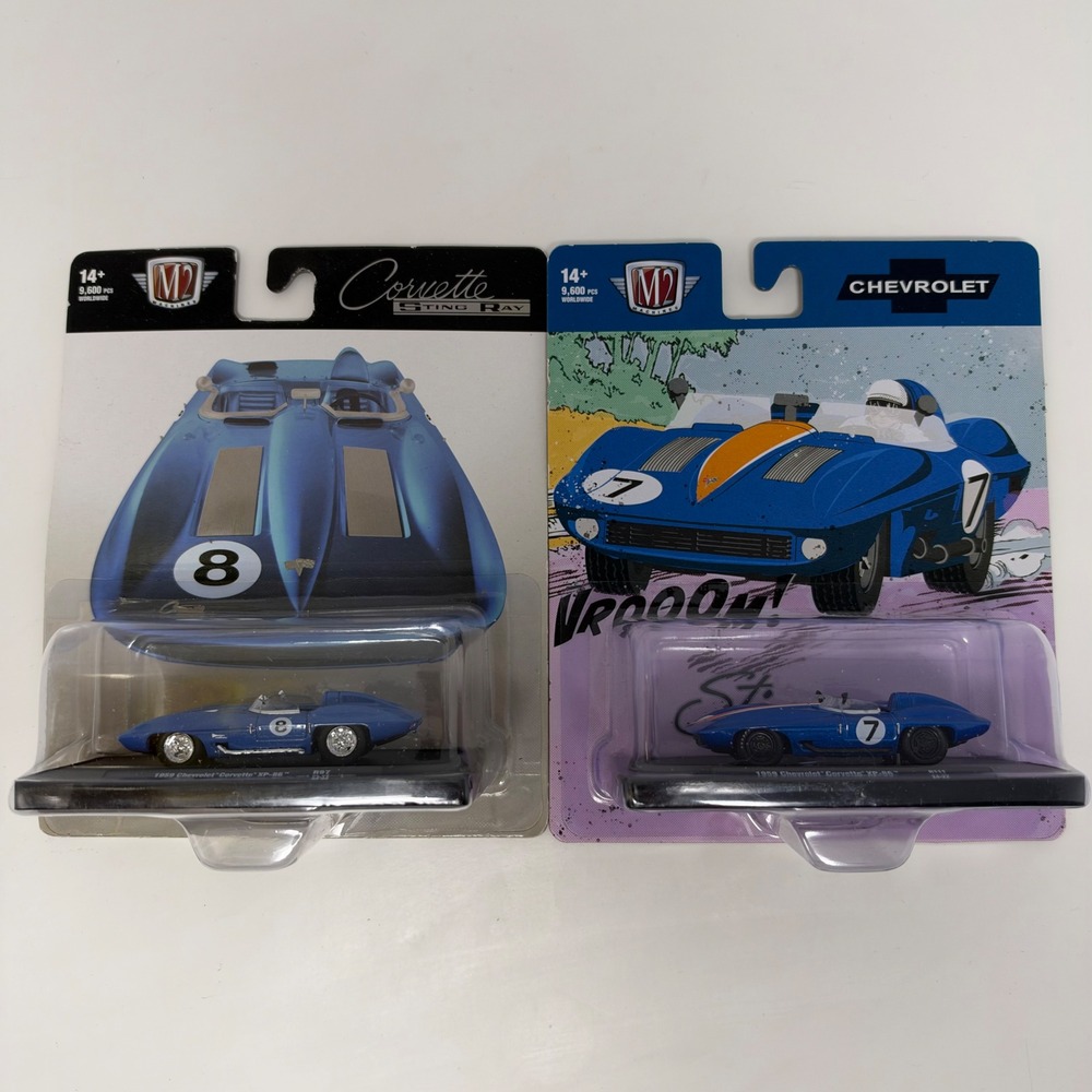 M2 Machines 1959 Chevrolet Corvette XP-86 Sting Ray Blue Lot of 2 R97 R111 1:64